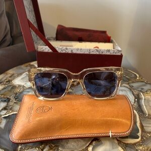 Jacques Marie Mage Women's Enzo Sunglasses - Chic Cream with Blue Lenses